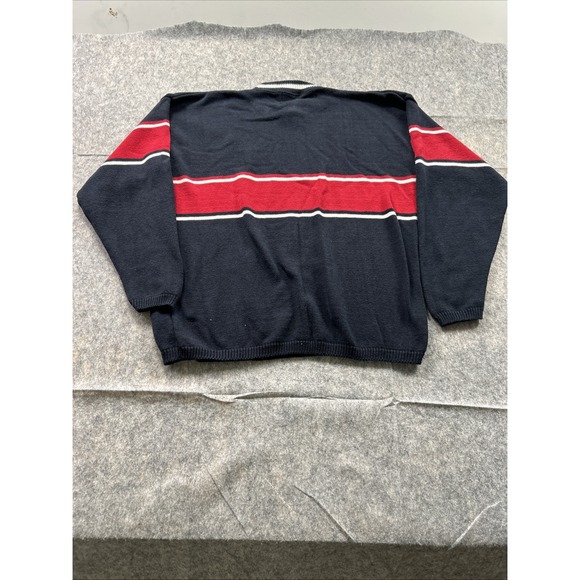 955 Originals Sweater Mens XLT Blue Long‎ Sleeve Crew Neck Chest Zip Pullover - Picture 12 of 14